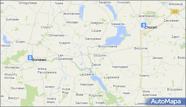 mapa Szczytno gmina Choceń, Szczytno gmina Choceń na mapie Targeo