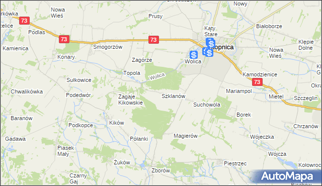 mapa Szklanów, Szklanów na mapie Targeo