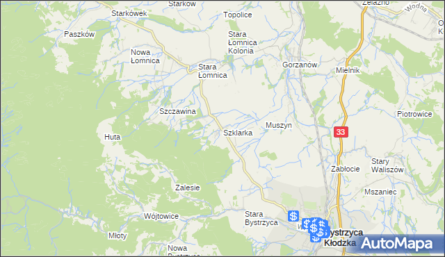mapa Szklarka, Szklarka na mapie Targeo