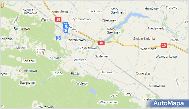 mapa Szkleniec gmina Czernikowo, Szkleniec gmina Czernikowo na mapie Targeo