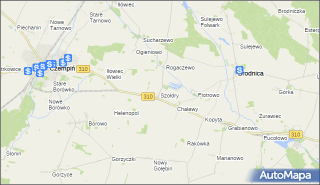 mapa Szołdry, Szołdry na mapie Targeo