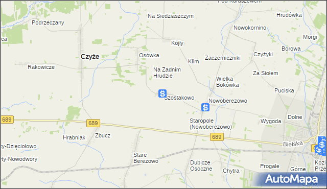 mapa Szostakowo, Szostakowo na mapie Targeo