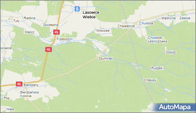 mapa Szumirad, Szumirad na mapie Targeo