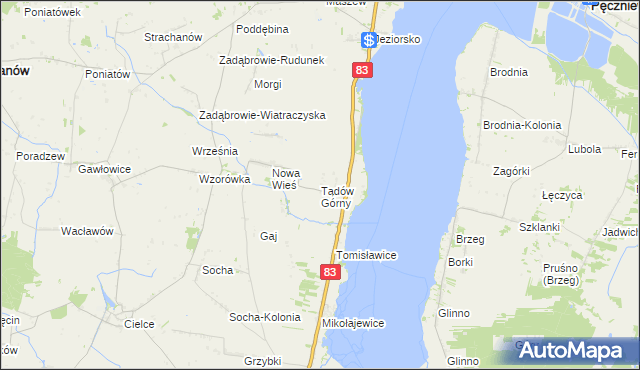 mapa Tądów Górny, Tądów Górny na mapie Targeo