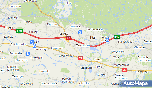 mapa Targowisko gmina Kłaj, Targowisko gmina Kłaj na mapie Targeo
