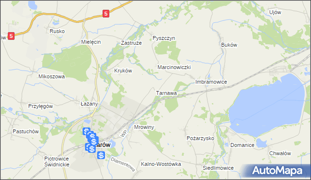 mapa Tarnawa gmina Żarów, Tarnawa gmina Żarów na mapie Targeo