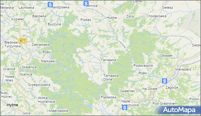 mapa Tarnawka gmina Markowa, Tarnawka gmina Markowa na mapie Targeo