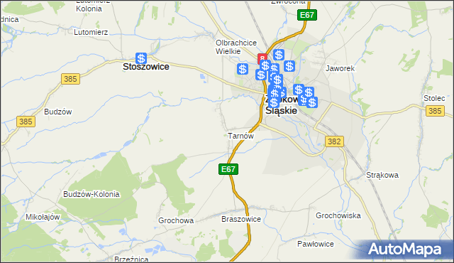 mapa Tarnów gmina Ząbkowice Śląskie, Tarnów gmina Ząbkowice Śląskie na mapie Targeo