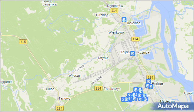 mapa Tatynia, Tatynia na mapie Targeo