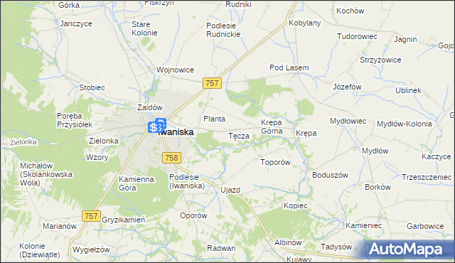 mapa Tęcza, Tęcza na mapie Targeo