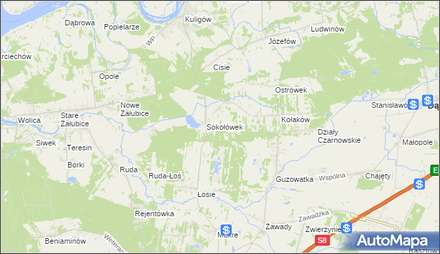 mapa Teodorów gmina Dąbrówka, Teodorów gmina Dąbrówka na mapie Targeo