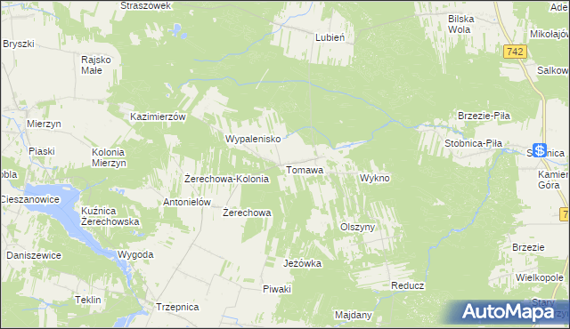 mapa Tomawa, Tomawa na mapie Targeo