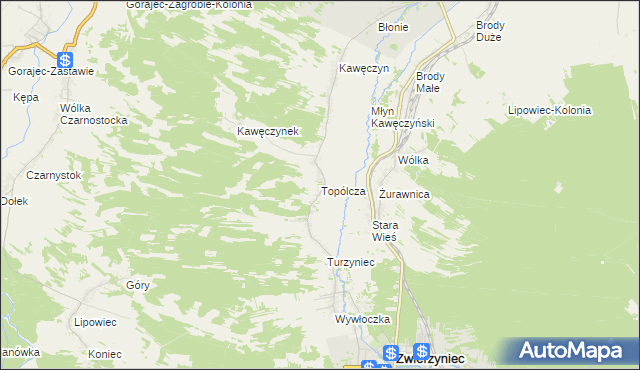 mapa Topólcza, Topólcza na mapie Targeo