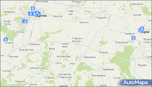 mapa Trąbczyn, Trąbczyn na mapie Targeo