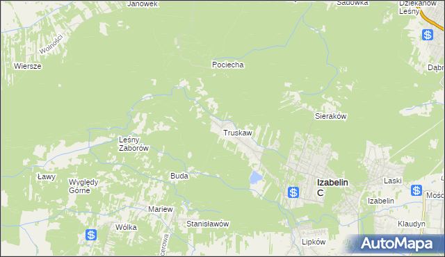 mapa Truskaw, Truskaw na mapie Targeo