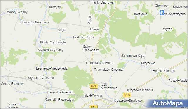mapa Truskolasy-Lachy, Truskolasy-Lachy na mapie Targeo
