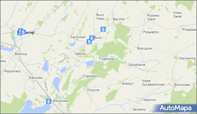 mapa Trzebidza, Trzebidza na mapie Targeo