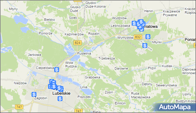 mapa Trzebiesza, Trzebiesza na mapie Targeo