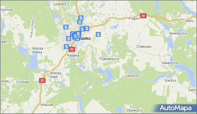 mapa Trzebieszyno, Trzebieszyno na mapie Targeo