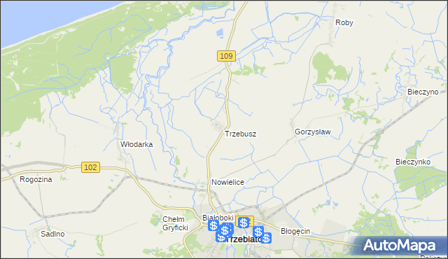 mapa Trzebusz, Trzebusz na mapie Targeo