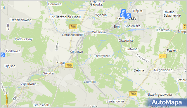 mapa Trzebyczka, Trzebyczka na mapie Targeo