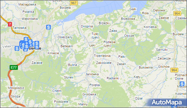 mapa Trzemeśnia, Trzemeśnia na mapie Targeo