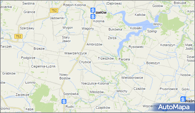mapa Trzeszków, Trzeszków na mapie Targeo