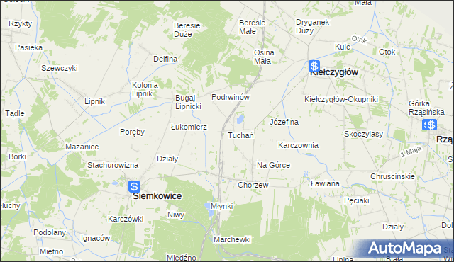 mapa Tuchań, Tuchań na mapie Targeo