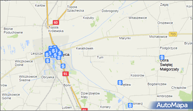 mapa Tum, Tum na mapie Targeo