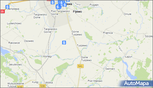 mapa Tuszewo, Tuszewo na mapie Targeo