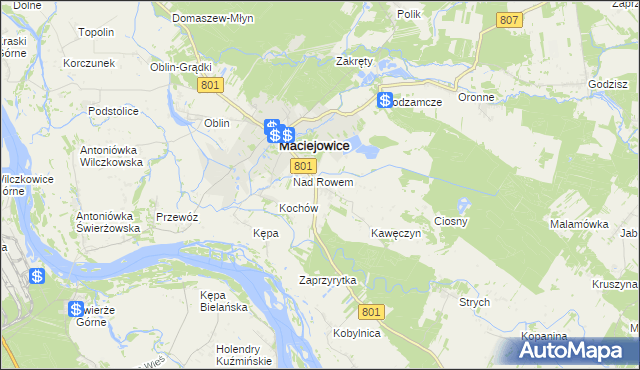 mapa Uchacze, Uchacze na mapie Targeo