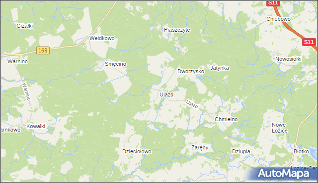 mapa Ujazd gmina Bobolice, Ujazd gmina Bobolice na mapie Targeo