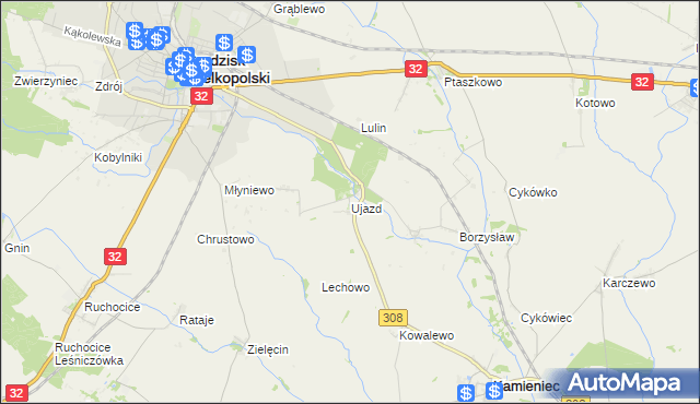 mapa Ujazd gmina Kamieniec, Ujazd gmina Kamieniec na mapie Targeo