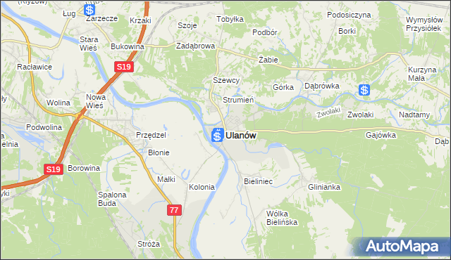 mapa Ulanów powiat niżański, Ulanów powiat niżański na mapie Targeo