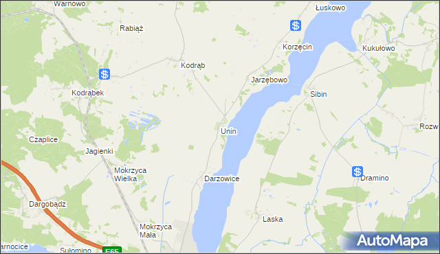 mapa Unin gmina Wolin, Unin gmina Wolin na mapie Targeo