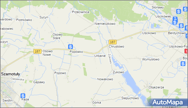 mapa Urbanie, Urbanie na mapie Targeo