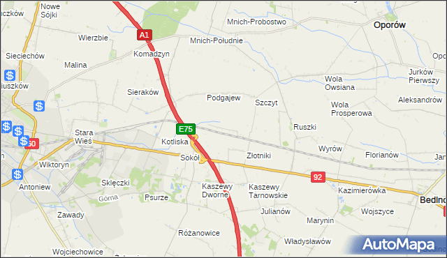 mapa Uroczysko Leśne, Uroczysko Leśne na mapie Targeo