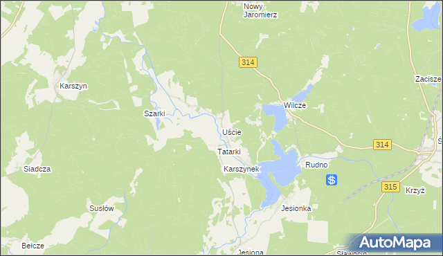 mapa Uście, Uście na mapie Targeo