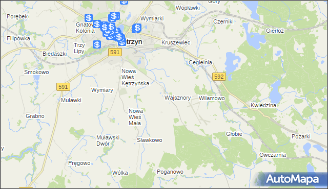 mapa Wajsznory, Wajsznory na mapie Targeo