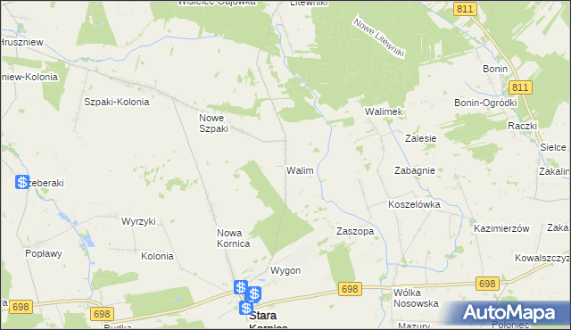 mapa Walim gmina Stara Kornica, Walim gmina Stara Kornica na mapie Targeo