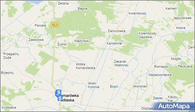 mapa Walinna, Walinna na mapie Targeo