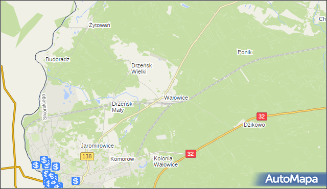 mapa Wałowice gmina Gubin, Wałowice gmina Gubin na mapie Targeo
