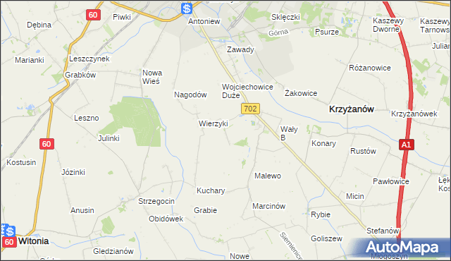 mapa Wały A, Wały A na mapie Targeo