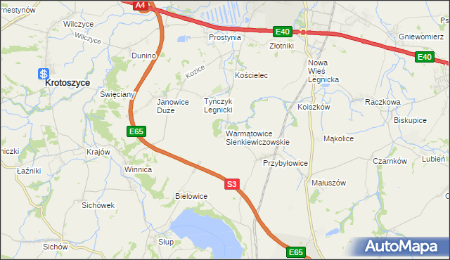 mapa Warmątowice Sienkiewiczowskie, Warmątowice Sienkiewiczowskie na mapie Targeo