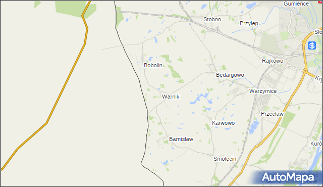 mapa Warnik, Warnik na mapie Targeo