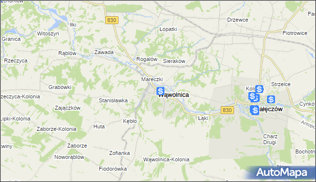 mapa Wąwolnica powiat puławski, Wąwolnica powiat puławski na mapie Targeo