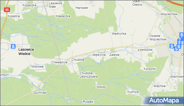 mapa Wędrynia, Wędrynia na mapie Targeo