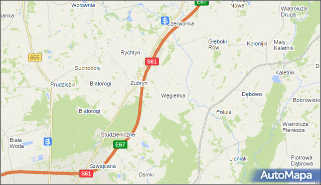 mapa Węgielnia gmina Szypliszki, Węgielnia gmina Szypliszki na mapie Targeo