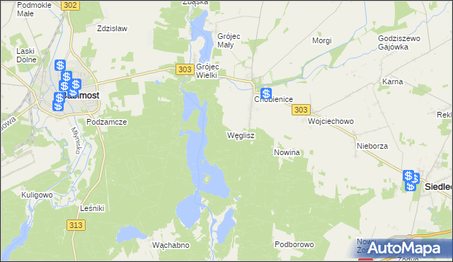 mapa Węglisz, Węglisz na mapie Targeo