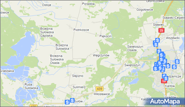 mapa Węgrzynów gmina Milicz, Węgrzynów gmina Milicz na mapie Targeo